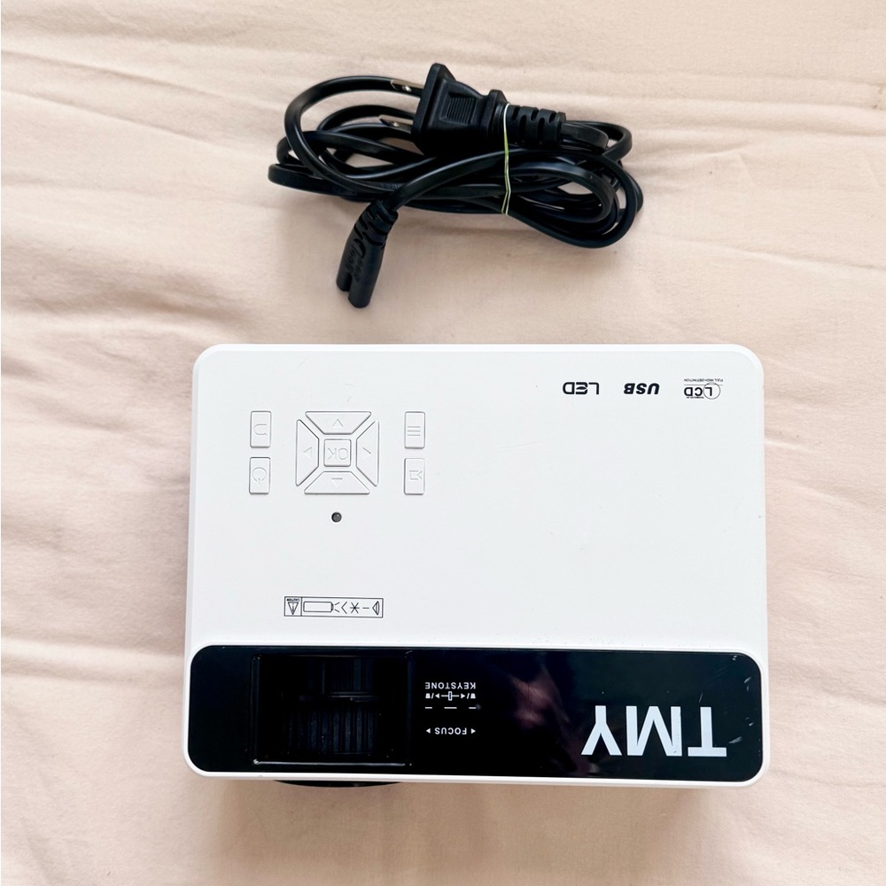 TMY | White Projector & Portable Screen | BLUETOOH
